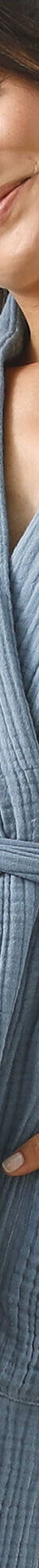 Peignoir uni en triple gaze de coton  (bleu) Peignoir uni en triple gaze de coton  (bleu)